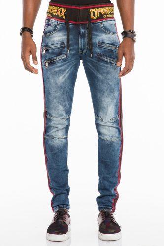 Cipo & Baxx módne pánske Slim fit rifle CD504BLUE