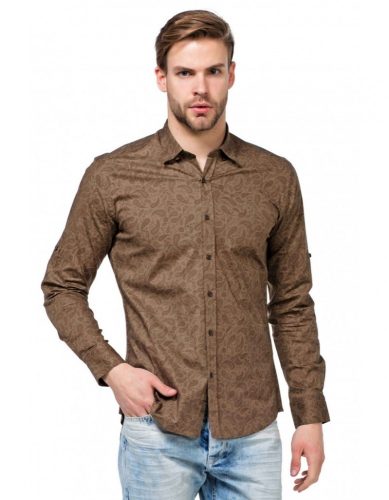 Cipo & Baxx fashionable men's shirt CH145 BROWN