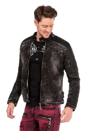 Cipo & Baxx winter denim jacket CJ236 BLACK