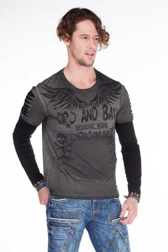 Cipo & Baxx fashionable longsleeve T-shirt