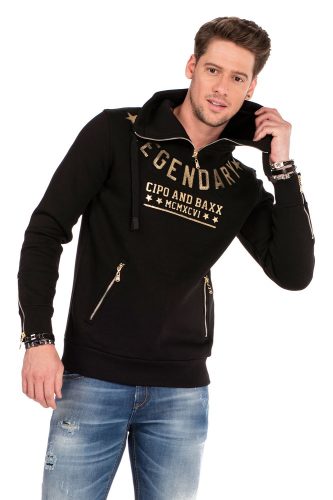 Cipo & Baxx fashionable men's hoodie CL324_BLACK