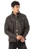 Cipo & Baxx fashionable black faux leather jacket CM124 BLACK