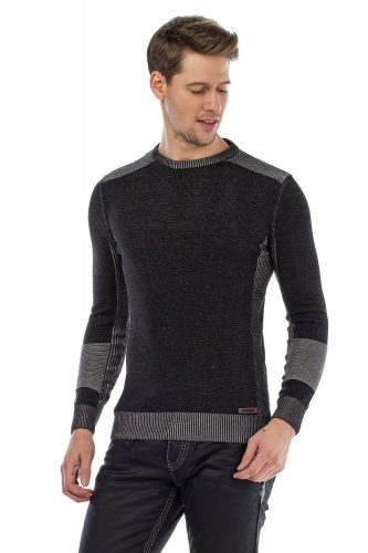 Cipo & Baxx fashionable men's knitted pullover CP172_ANTHRACITE