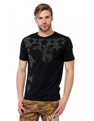 Cipo & Baxx fashionable black T-shirt CT374 BLACK