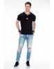 Cipo & Baxx fashionable black T-shirt w/ jewelstones