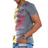 Cipo & Baxx fashionable men's T-shirt CT526antrayellow