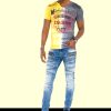 Cipo & Baxx fashionable men's T-shirt CT526antrayellow